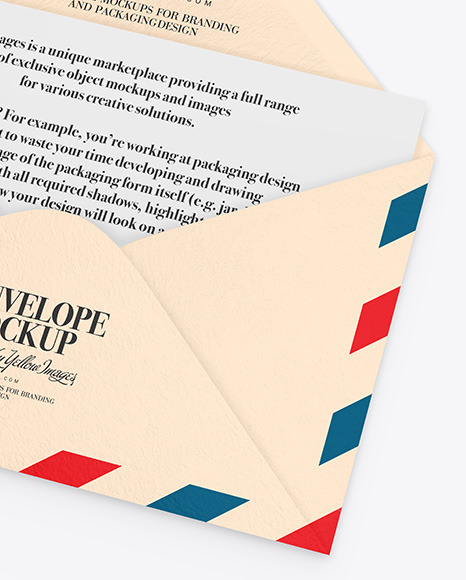 Textured Envelope w/ Postcard Mockup