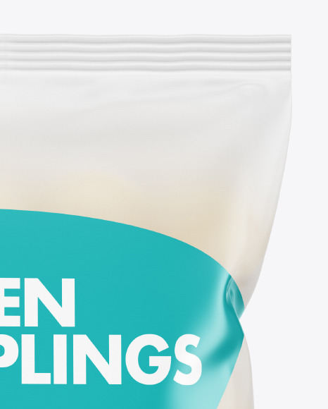 Frosted Plastic Bag With Dumplings Mockup