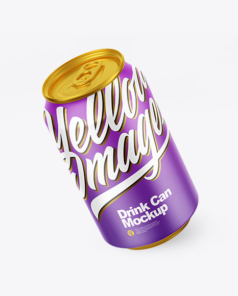 Matte Drink Can Mockup