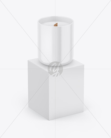 Paper Box W/ Glossy Candle Mockup