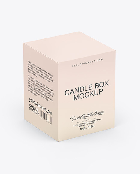 Paper Box W/ Glossy Candle Mockup