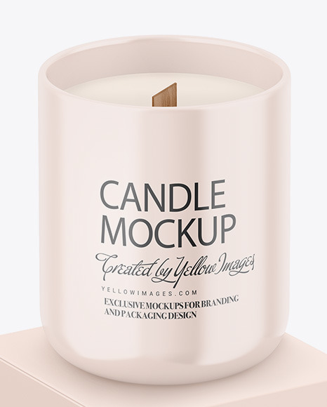 Paper Box W/ Glossy Candle Mockup