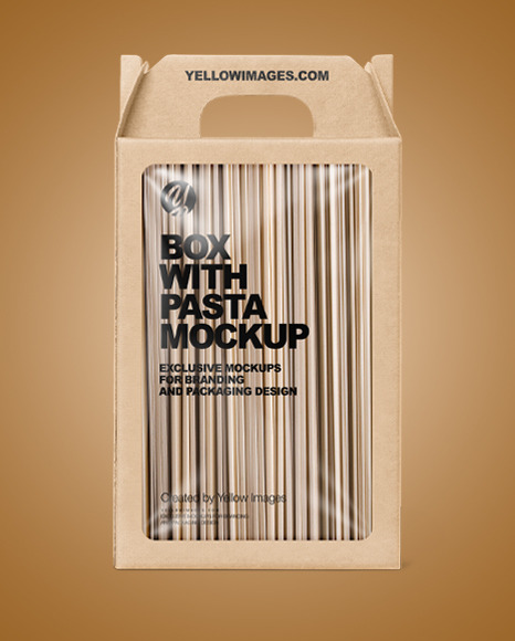 Kraft Box with Pasta Mockup