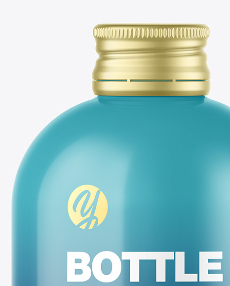 Glossy Bottle w/ Metallic Cap Mockup