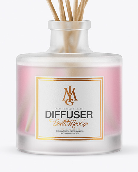 Diffuser Frosted Glass Bottle Mockup