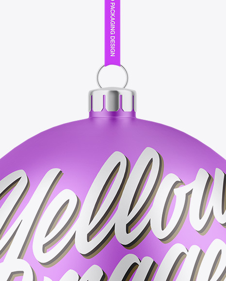 Matte Metallic Christmas Ball Mockup