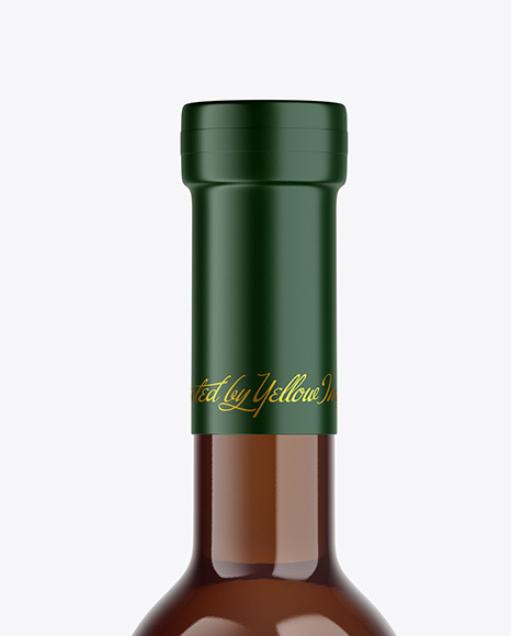 Amber Glass White Wine Bottle Mockup