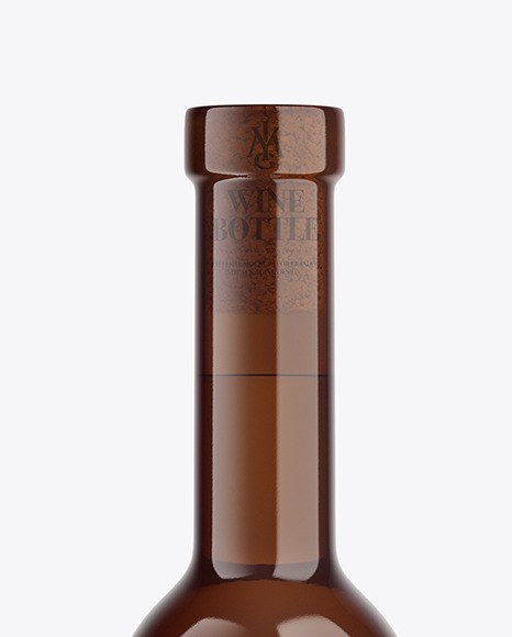 Amber Glass White Wine Bottle Mockup