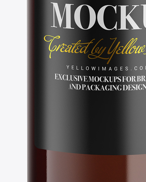 Amber Glass White Wine Bottle Mockup