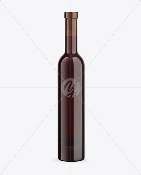 Amber Glass Red Wine Bottle Mockup