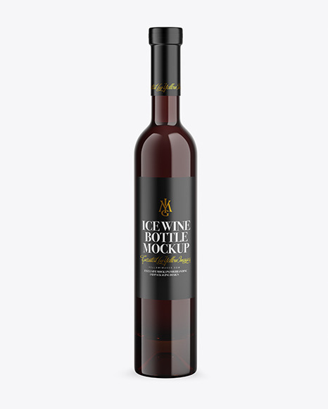 Amber Glass Red Wine Bottle Mockup