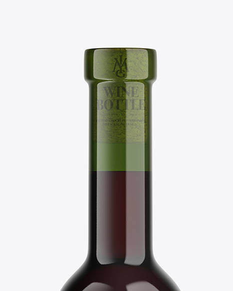 Green Glass Red Wine Bottle Mockup