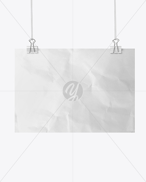 Crumpled Poster A4 w/ Pins Mockup