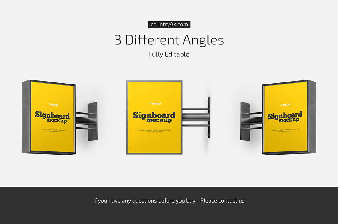 Vertical Signboard Mockup Set Vertical Signboard Mockup Set
