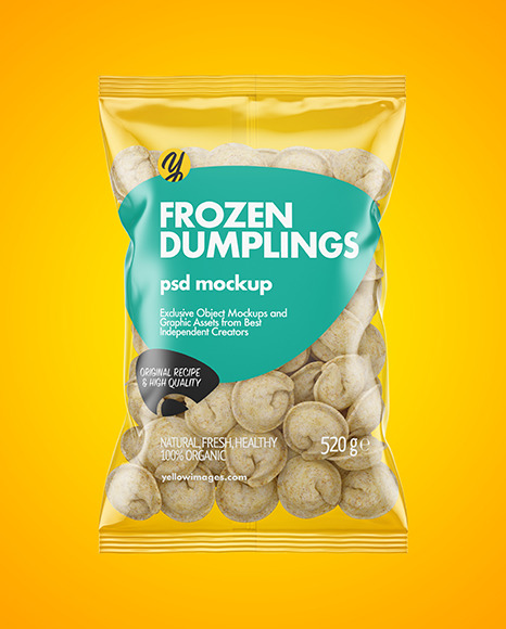 Plastic Bag With Dumplings Mockup