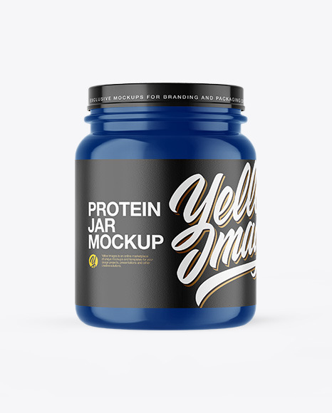 Glossy Plastic Protein Jar Mockup - Plastic+Protein+Jar+Mockup