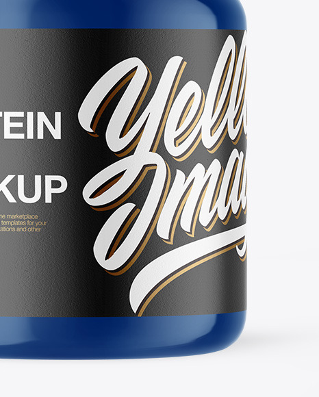 Glossy Plastic Protein Jar Mockup