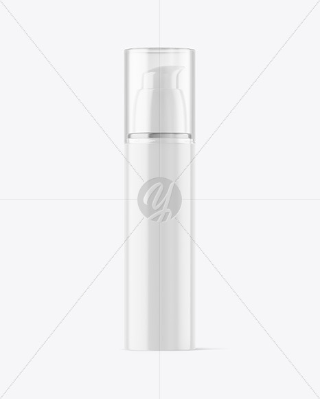 Glossy Cosmetic Bottle with Pump Mockup