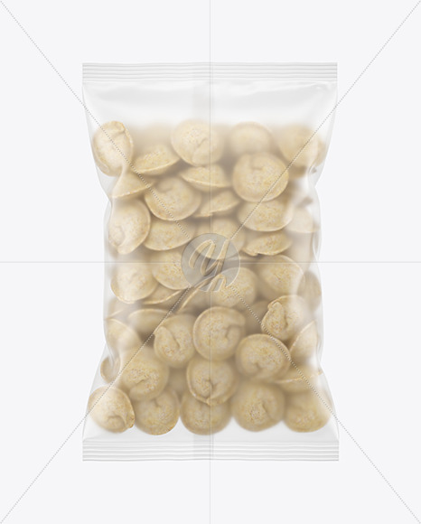 Matte Plastic Bag With Dumplings Mockup