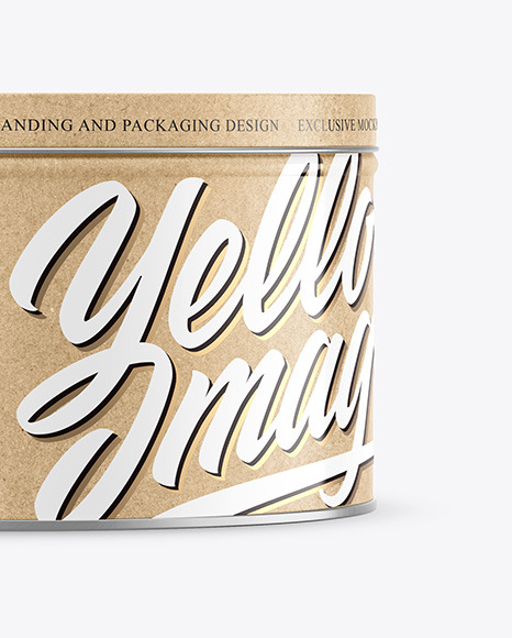 Kraft Round Tin Box Mockup