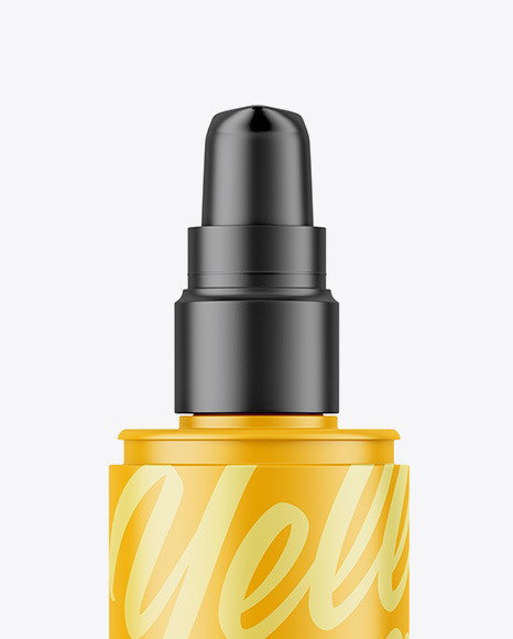 Matte Cosmetic Bottle with Pump Mockup