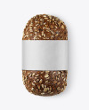 Loaf Of Rye Bread with Seeds & Label Mockup