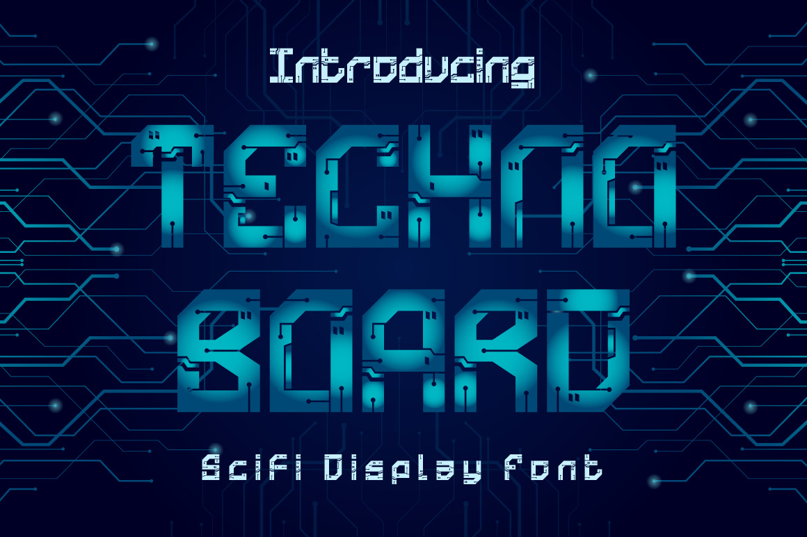 Technoboard - Circuit Board Font