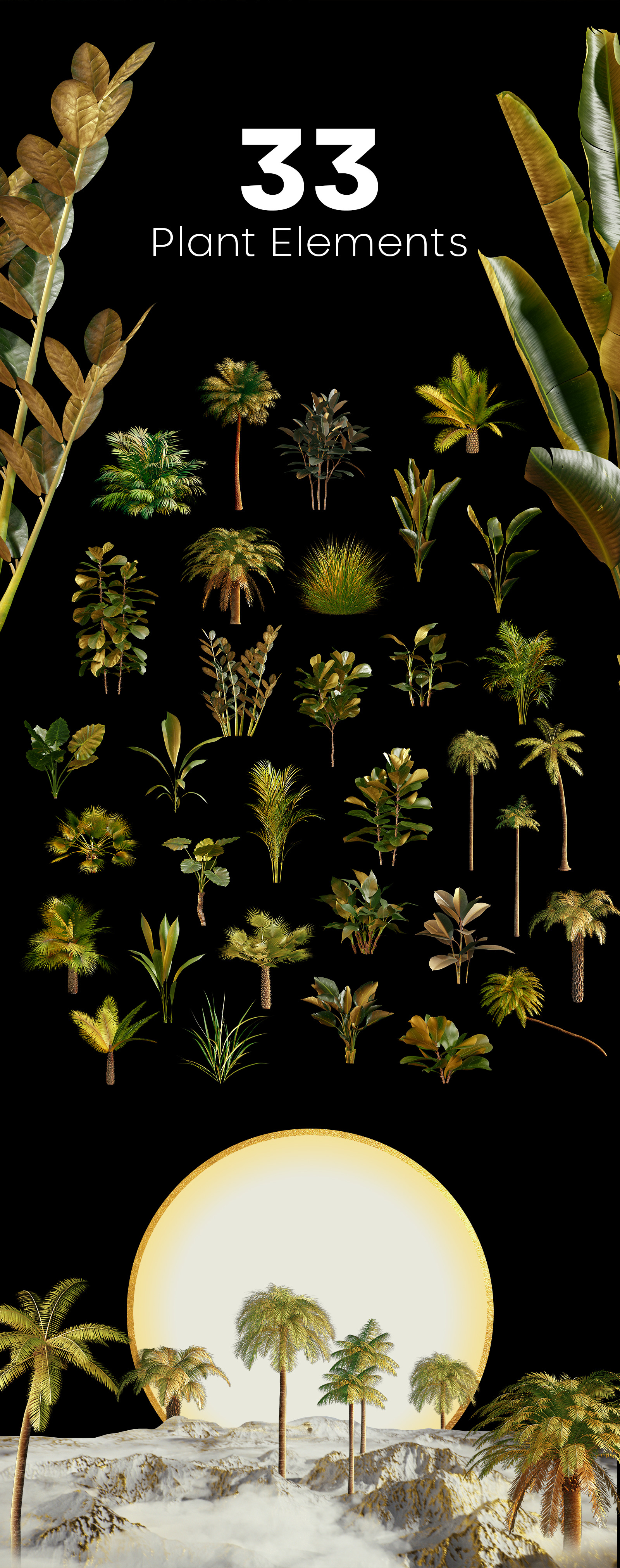 GOLD plants & stones collection #06 GOLD plants & stones collection #06