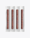 4 Snack Sticks W/ Glossy Film Mockup