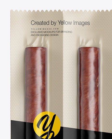 4 Snack Sticks W/ Glossy Film Mockup