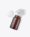 Amber Bottle with Pills Mockup