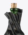 Wine Bottle in Glossy Paper Wrap Mockup