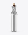 Wine Bottle in Metallic Paper Wrap Mockup