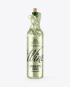 Wine Bottle in Metallic Paper Wrap Mockup