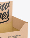 Empty Kraft Display Box Mockup - Half Side View