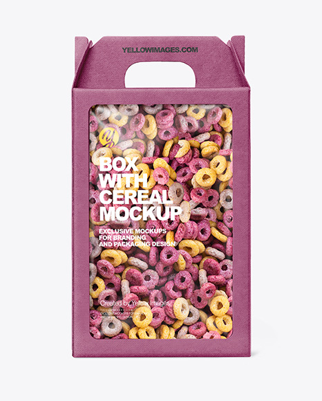 Kraft Box w/ Loop Cereal Mockup