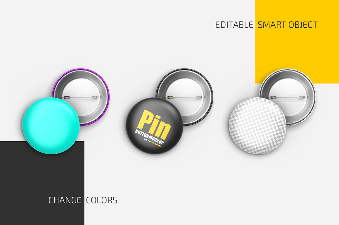 Pin Button Mockup Set