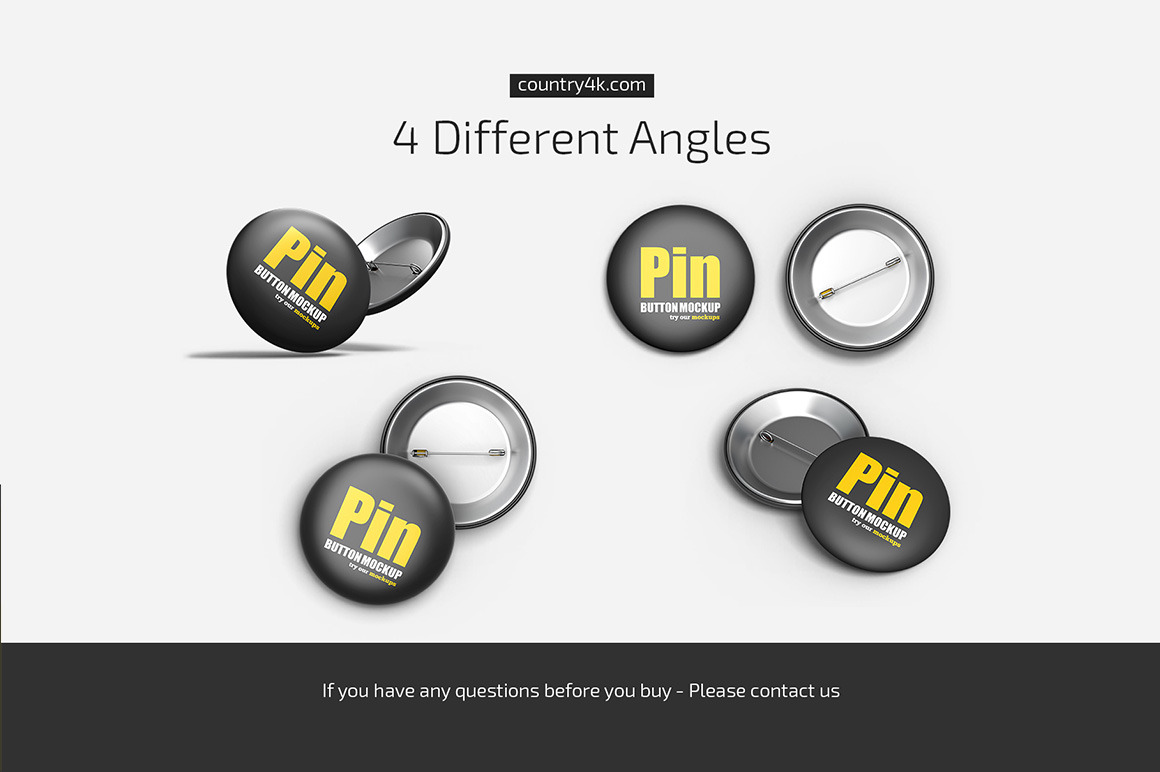 Pin Button Mockup Set