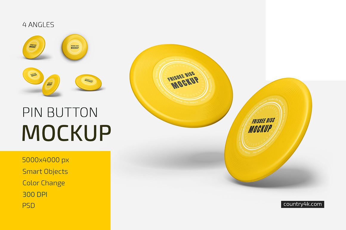 Frisbee Disc Mockup Set Frisbee Disc Mockup Set