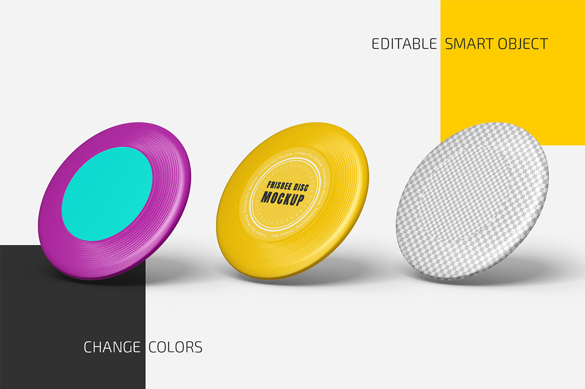 Frisbee Disc Mockup Set Frisbee Disc Mockup Set