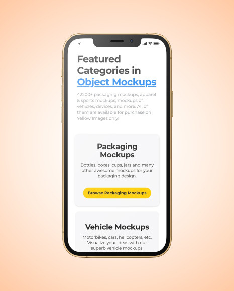 Apple iPhone 12 Pro Max Gold Mockup