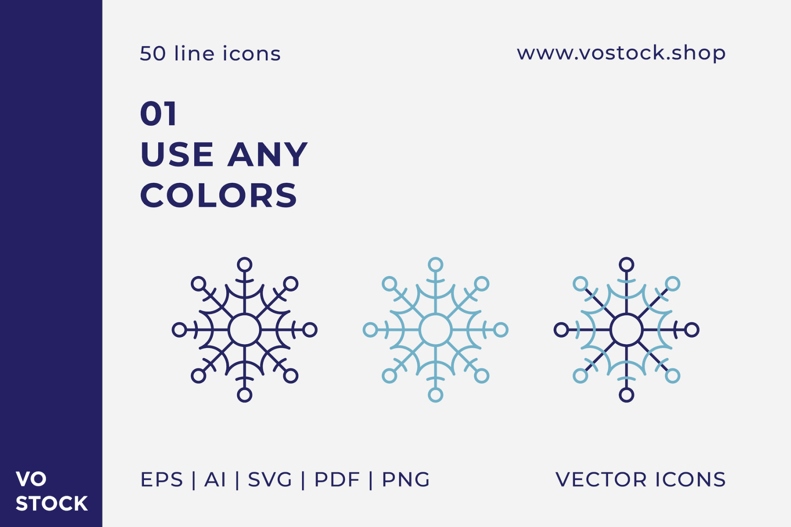 50 Snowflakes Icons