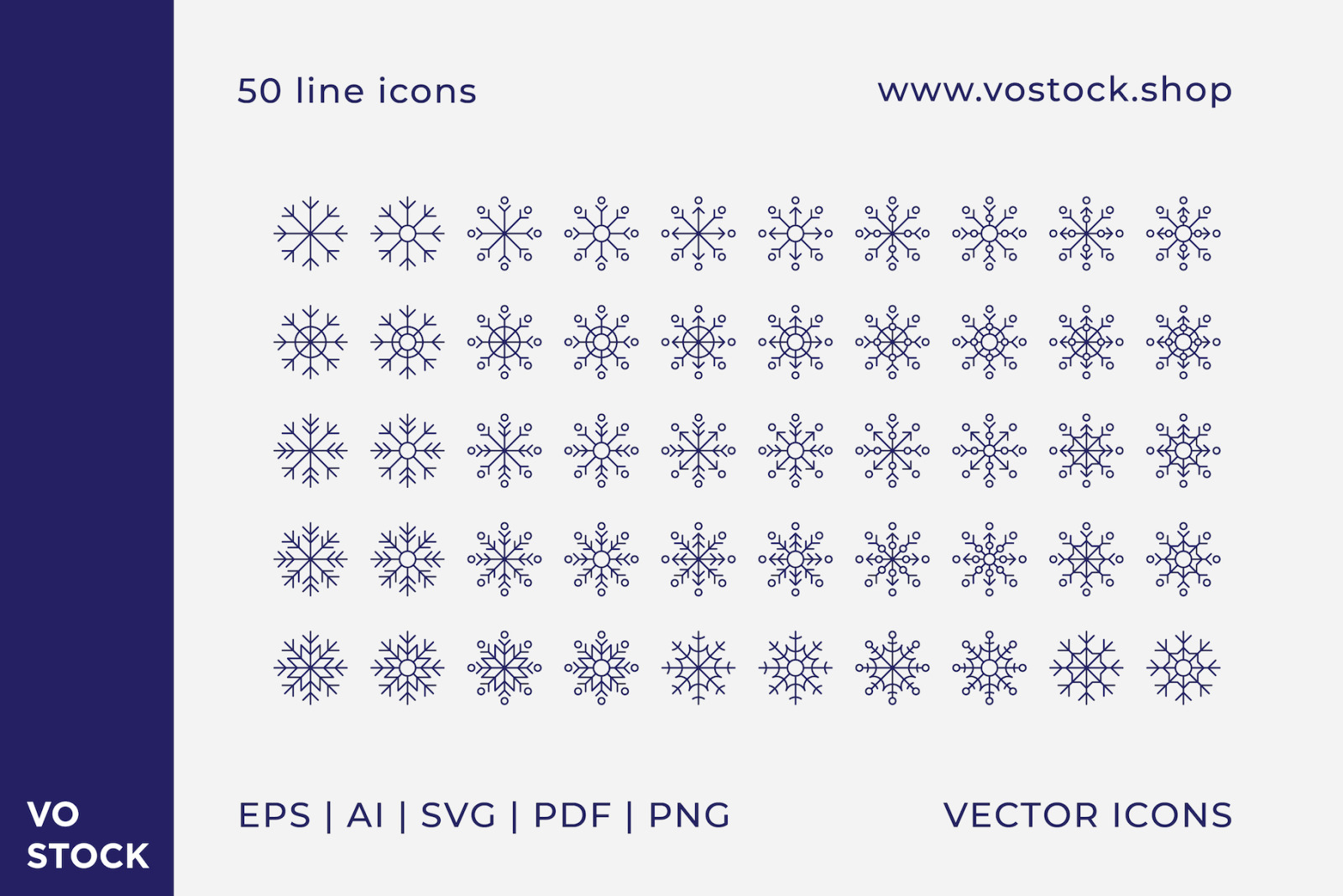 50 Snowflakes Icons