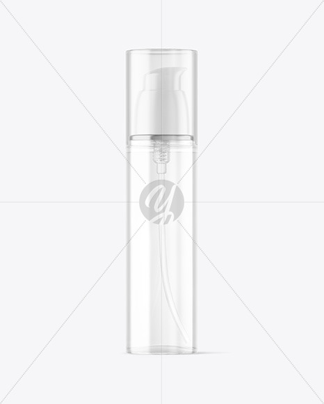 Clear Cosmetic Bottle with Pump Mockup