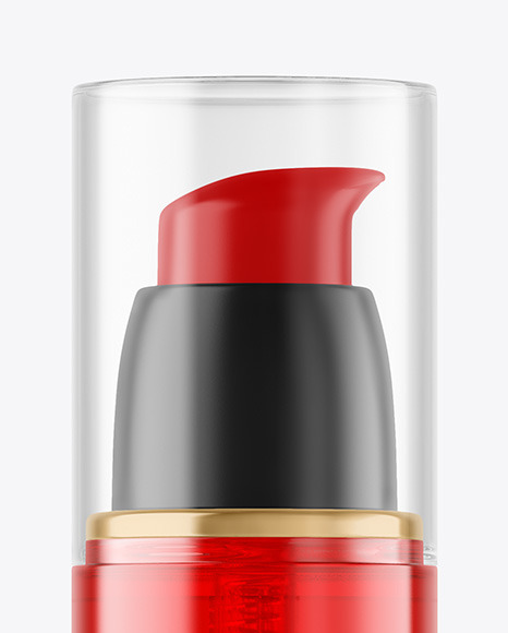 Color Plastic Cosmetic Bottle with Pump Mockup