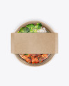 Paper Bowl with Food Mockup