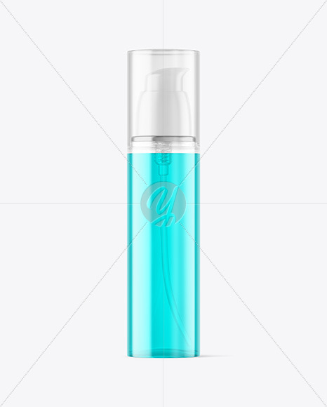 Clear Cosmetic Bottle with Pump Mockup