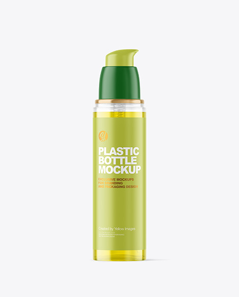 Clear Cosmetic Bottle with Pump Mockup - Clear+Cosmetic+Pump+Bottle+Mockup