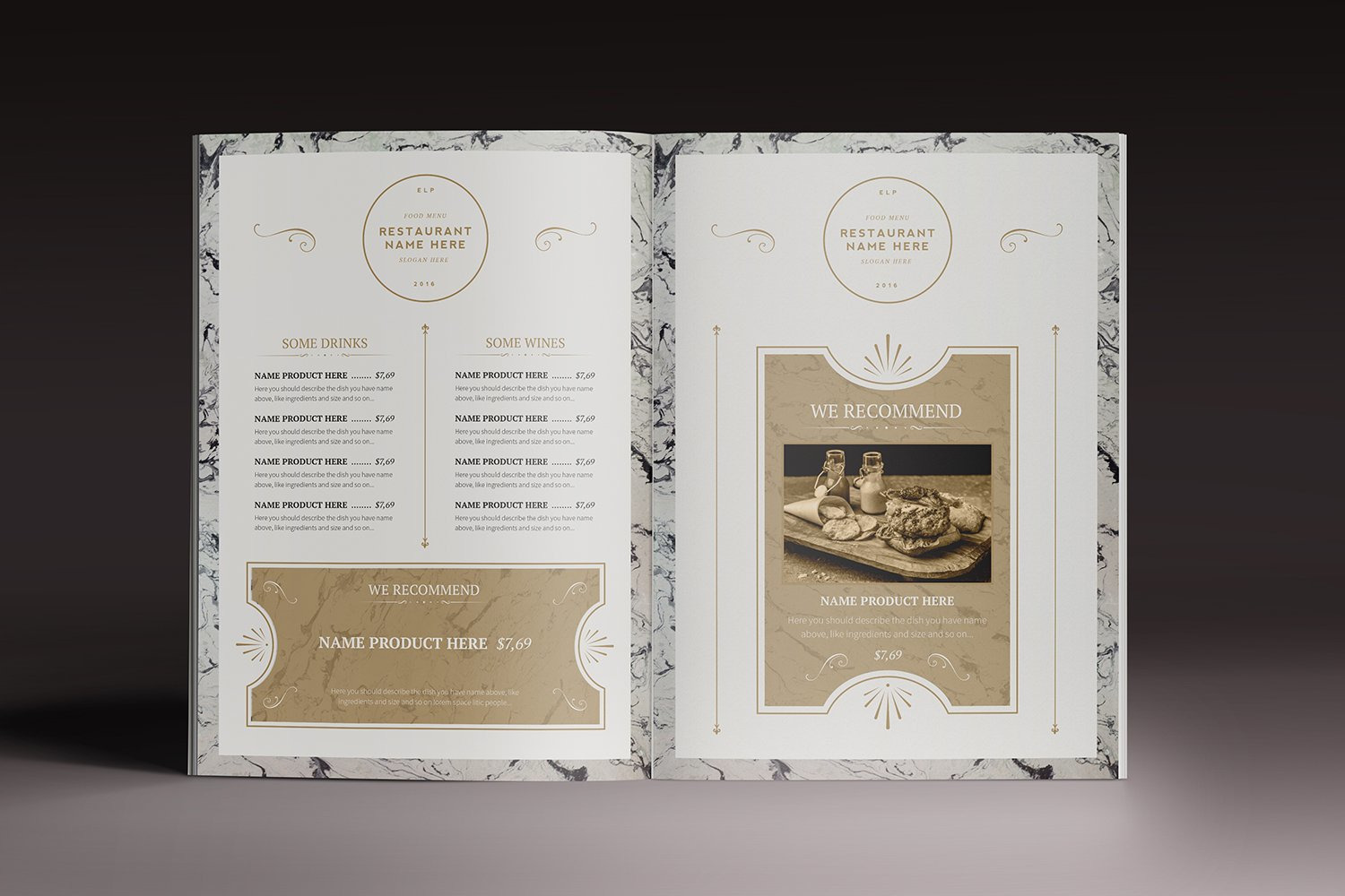 Classy Food Menu 7 Templates