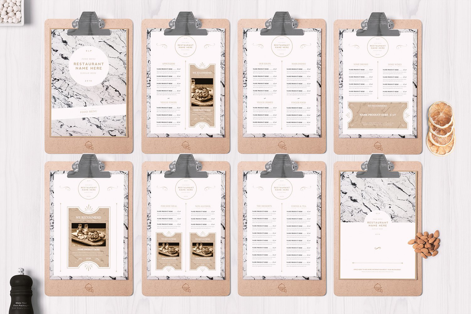 Classy Food Menu 7 Templates